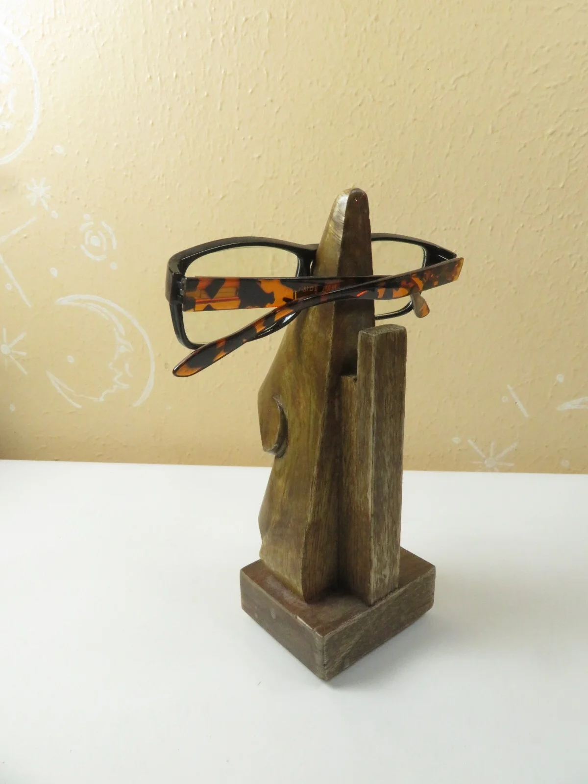 Sunglasses Display Wooden Stand Nose Shaped Spectacle Eyeglasses Frame Holder 4