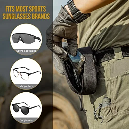 Sunglasses Hard Case Tactical Eyeglasses Sturdy Carrying Case with Belt Clip 2