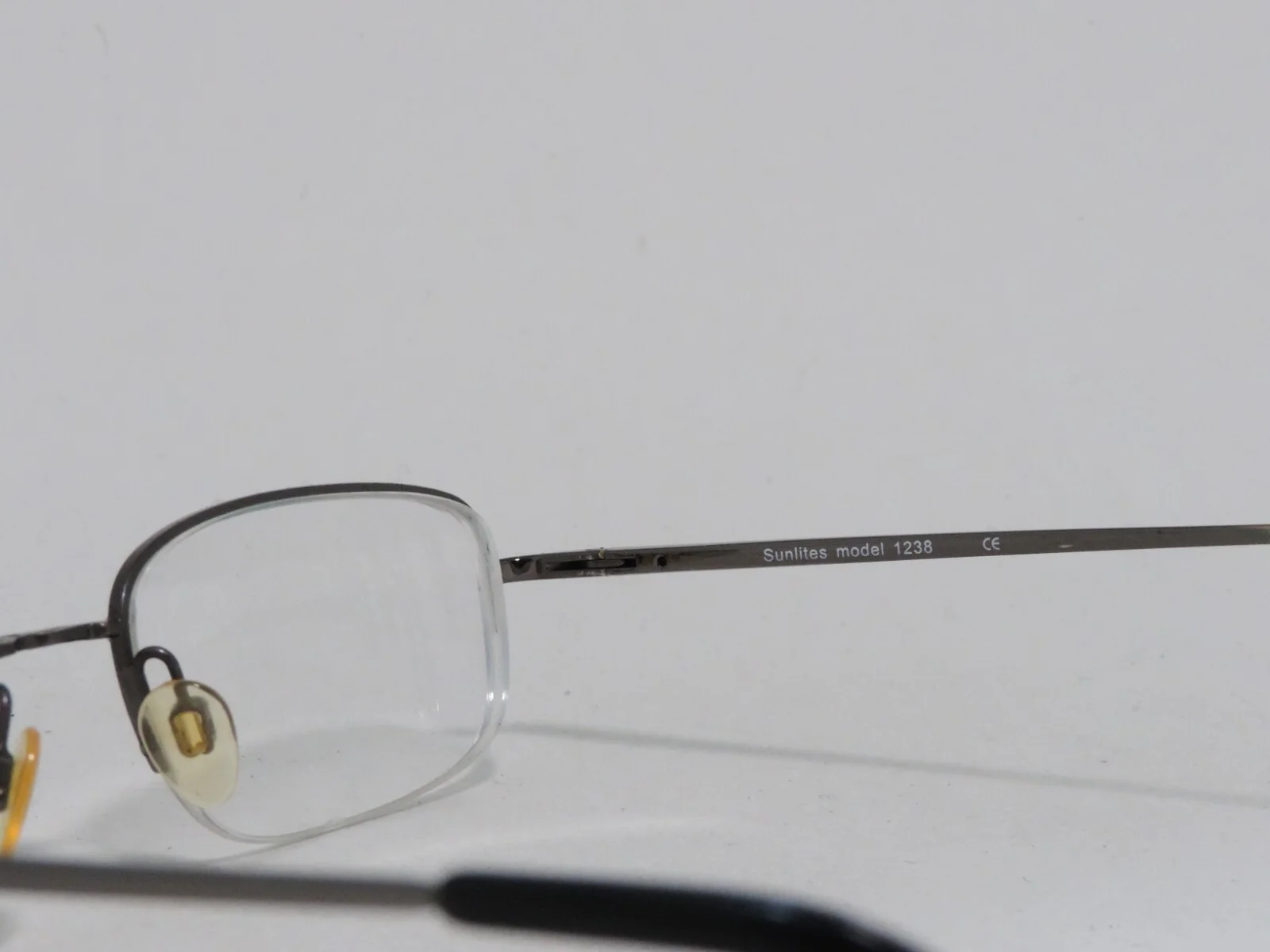SUNLITES MODEL 1238 HALF RIM METAL EYEGLASS FRAMES IRON 51-20-135 3