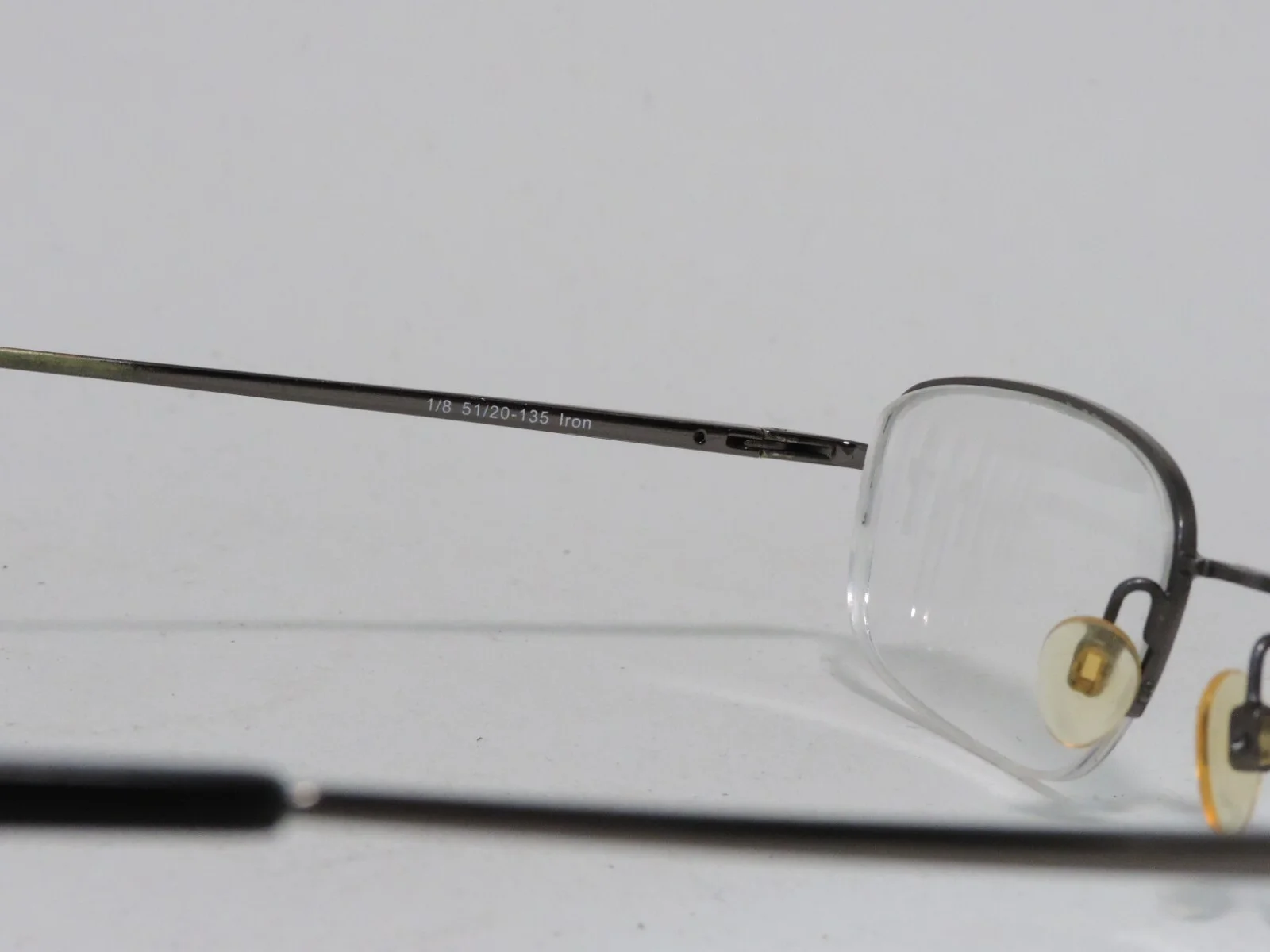 SUNLITES MODEL 1238 HALF RIM METAL EYEGLASS FRAMES IRON 51-20-135 4