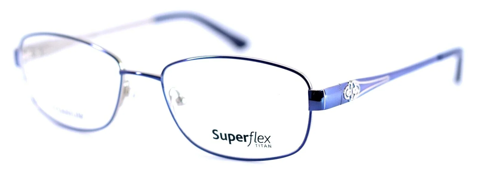 SUPERFLEX SF-1080T C.1 Periwinkle Silver Titanium Eyeglasses 53-17-140 PB1