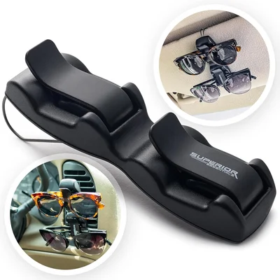Superior Essentials Sunglass Holder for Car Visor - Luxury Eyeglass Car Mount