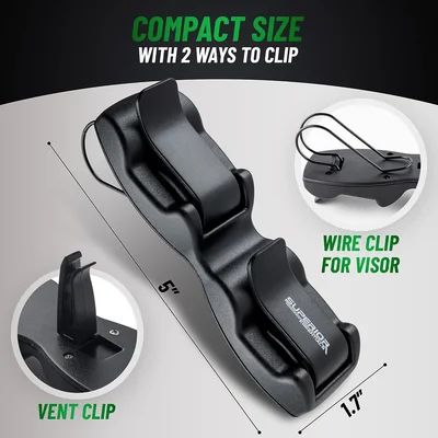 Superior Essentials Sunglass Holder for Car Visor - Luxury Eyeglass Car Mount 2