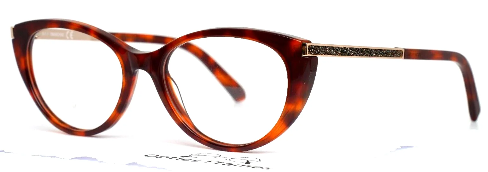 SWAROVSKI SK5413 052 Dark Havana Womens Teardrop Eyeglasses 51-16-145 B:39
