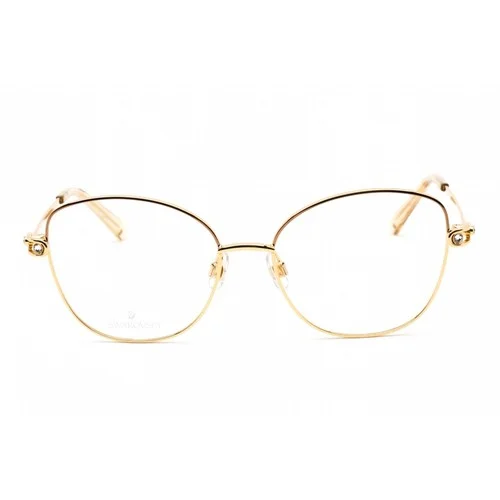 Swarovski Unisex Eyeglasses Full Rim Butterfly Shiny Deep Gold Frame SK5398 030 2