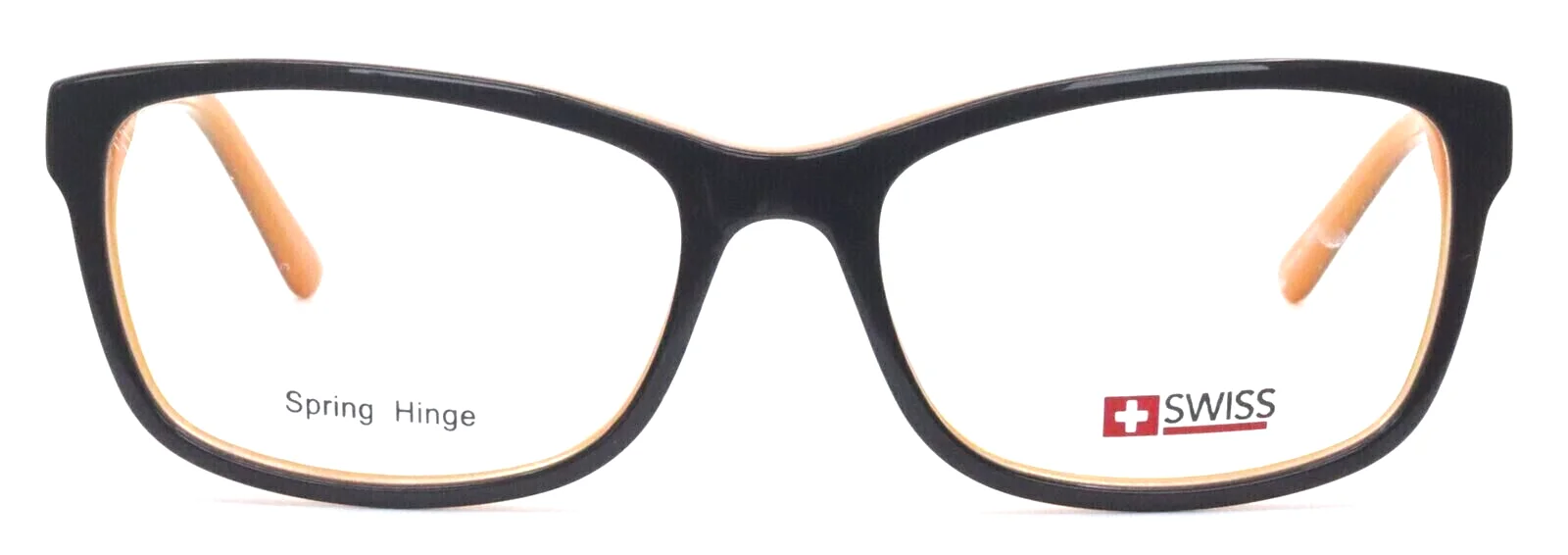 SWISS SWM-16-21 Brown Orange Womens Rectangle Full Rim Eyeglasses 55-17-142 B:37 2