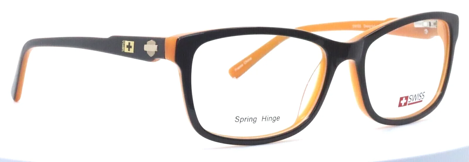 SWISS SWM-16-21 Brown Orange Womens Rectangle Full Rim Eyeglasses 55-17-142 B:37 3