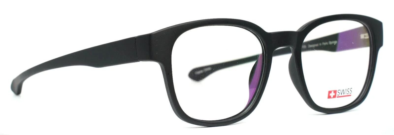 SWISS SWM-16-31 Matt Black Unisex Square Full Rim Eyeglasses 51-20-140 B:42 3