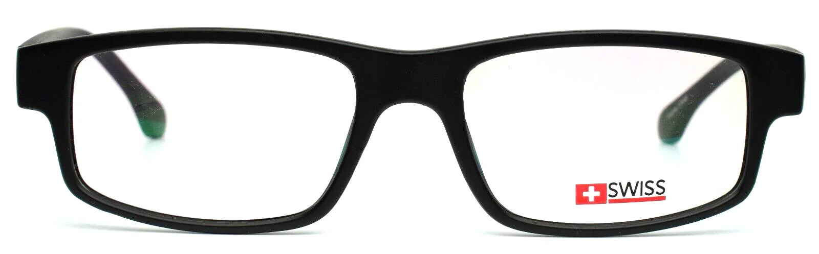 SWISS SWM-16-32 Matte Black Grey White Mens Rectangle Eyeglasses 53-18-141 B:33 2