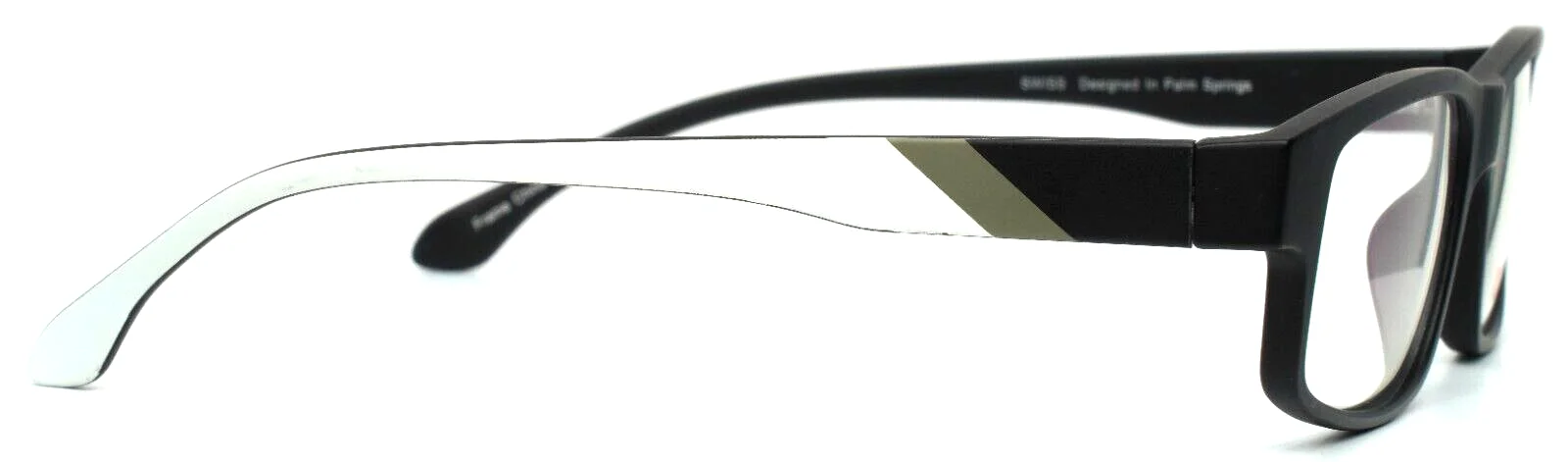 SWISS SWM-16-32 Matte Black Grey White Mens Rectangle Eyeglasses 53-18-141 B:33 4