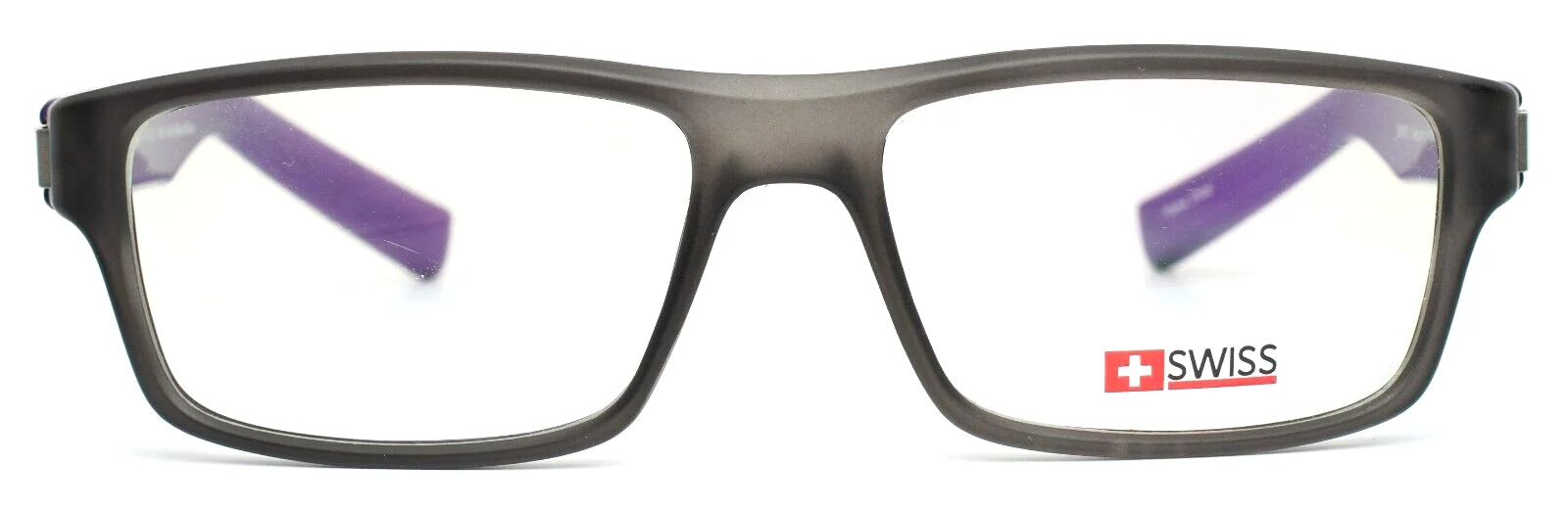 SWISS SWM-16-38 Matt Gray Black Blue Mens Rectangle Eyeglasses 53-16-140 B:32 2