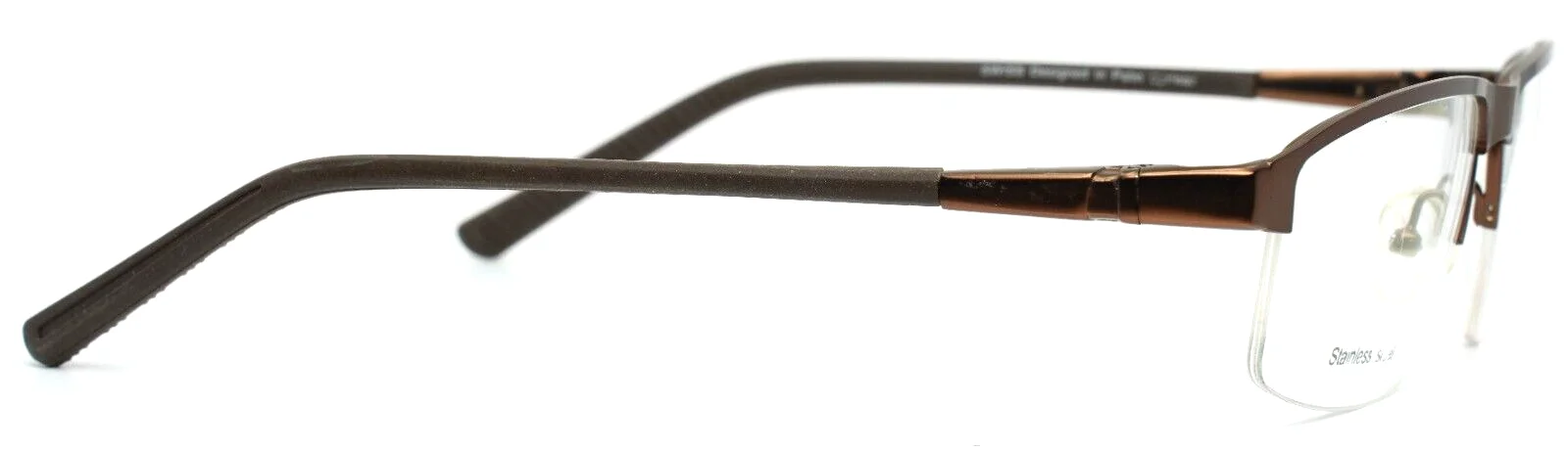 SWISS SWM-16-42 Brown Mens Rectangle Half Rim Eyeglasses 59-15-145 B:35 4