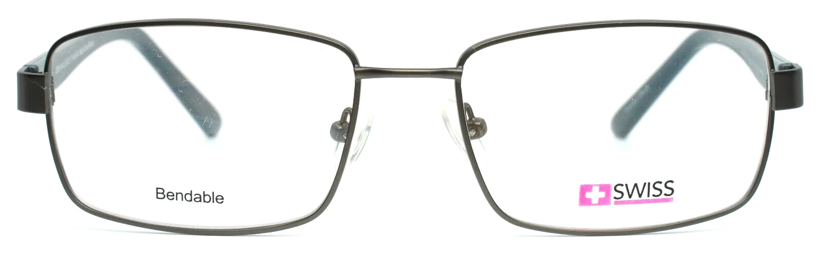 SWISS SWM-16-45 Matt Gray Black Mens Rectangle Full Rim Eyeglasses 54-17-140 2