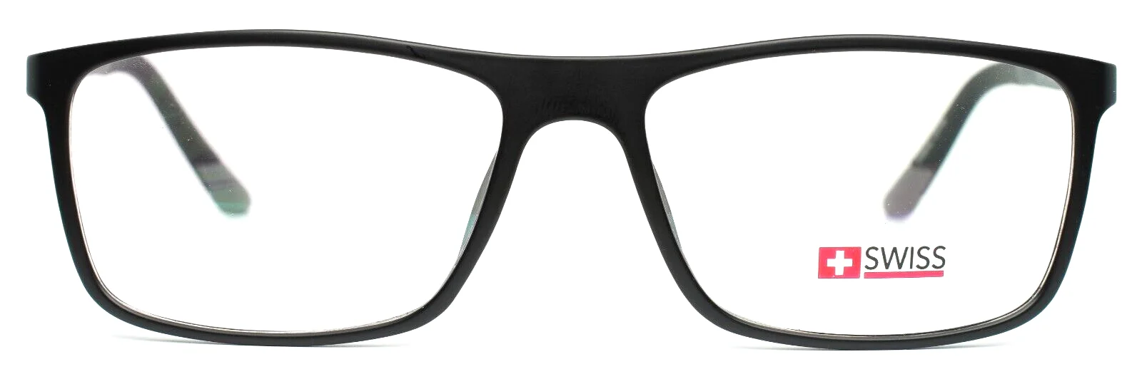 SWISS SWUL-16-20 Black Gray Mens Rectangle Full Rim Eyeglasses 56-16-140 B:38 2