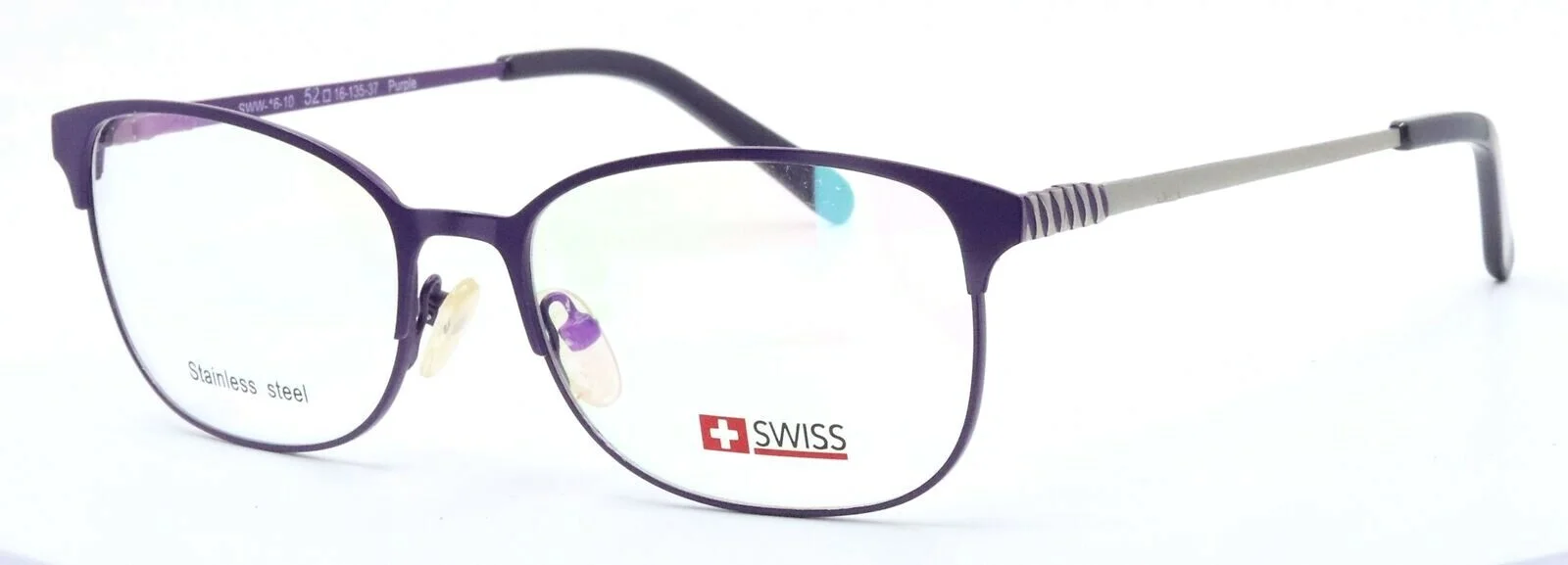 SWISS SWW-16-10 Purple Cat Eye Womens Full Rim Eyeglasses Frames 52-16-135