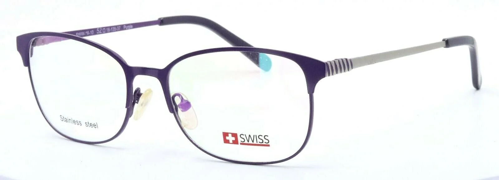 SWISS SWW-16-10 Purple Cat Eye Womens Full Rim Eyeglasses Frames 52-16-135 2