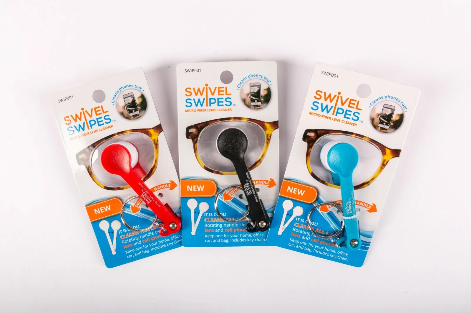 Swivel Swipes Eyeglass Lens Cleaner 3PK lenses cleaner Contactless cleaning 3
