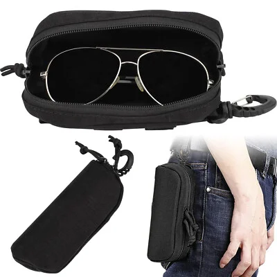 Tactical Eyeglasses Box Shockproof Protective Sunglasses Case Hanging Pack Black