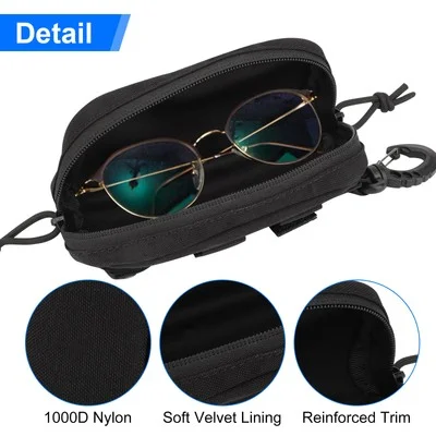 Tactical Eyeglasses Box Shockproof Protective Sunglasses Case Hanging Pack Black 4