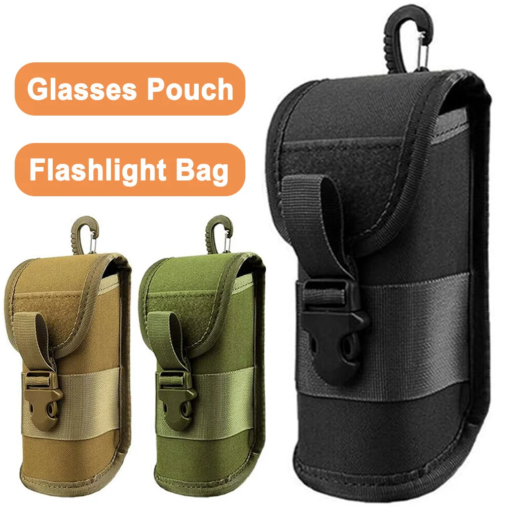 Tactical MOLLE Eyeglasses Bag Case with Buckle Hard Shell Sunglasses Storage Box