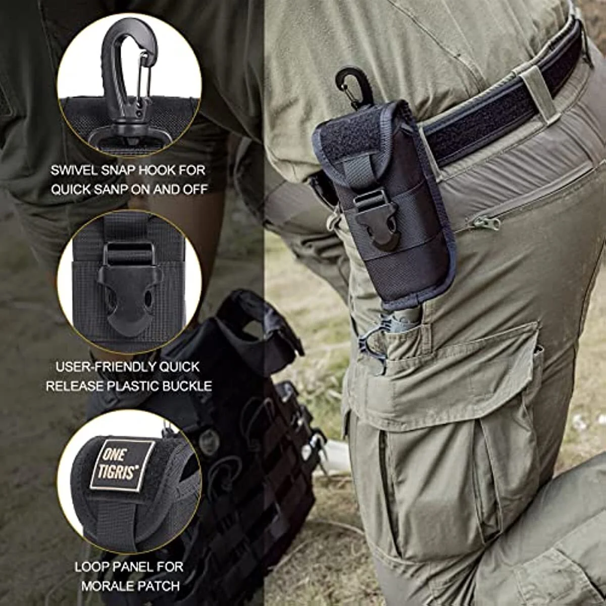 Tactical MOLLE Eyeglasses Case with Buckle Hard Shell Sunglasses Storage Box 4