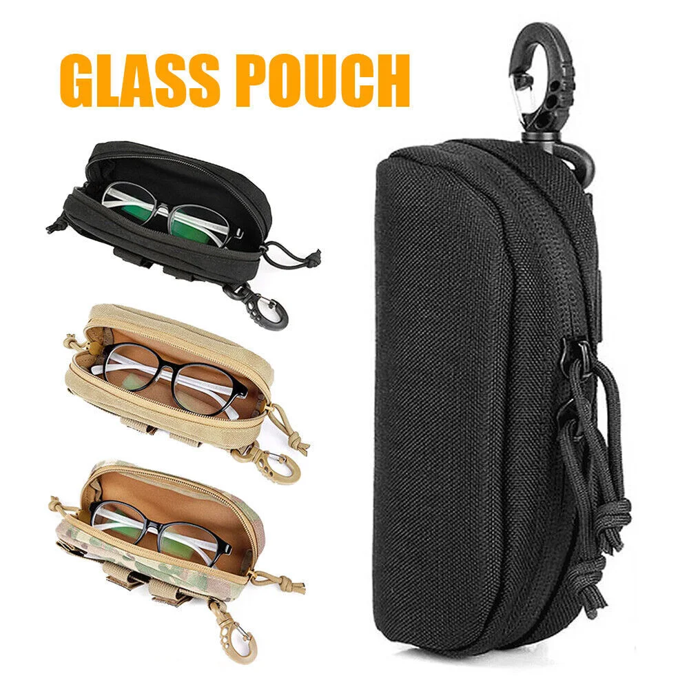 Tactical Molle Eyeglasses Case Hook Loop Belt Pouch Shockproof Sunglasses Box US