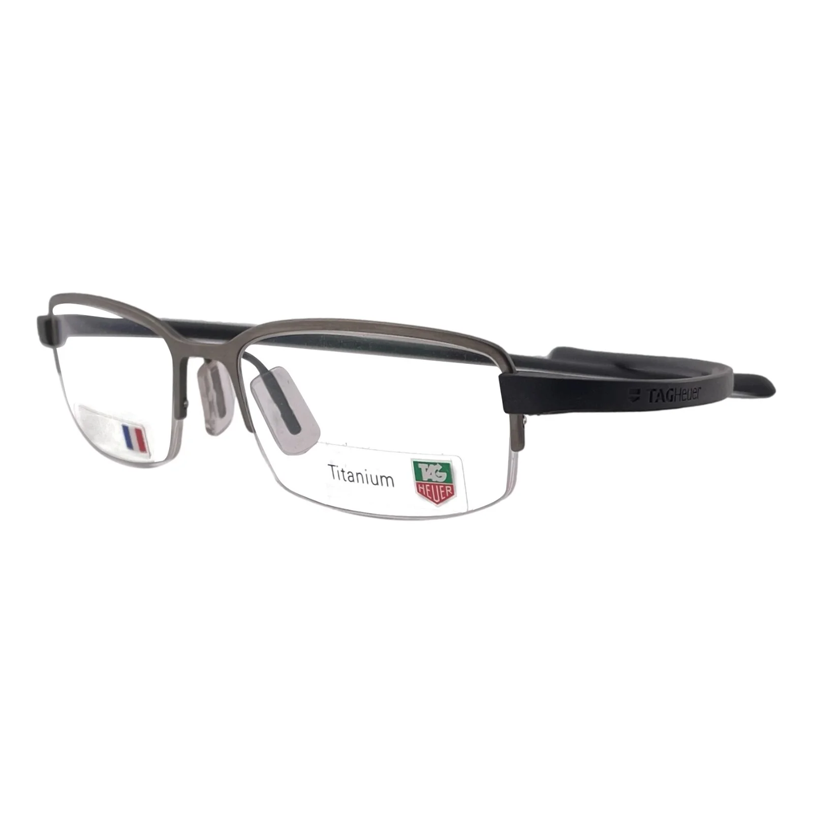 TAG Heuer Grey Reflex Half Rim Eyeglasses Frames 50mm 17mm 140mm -TH 3201 002