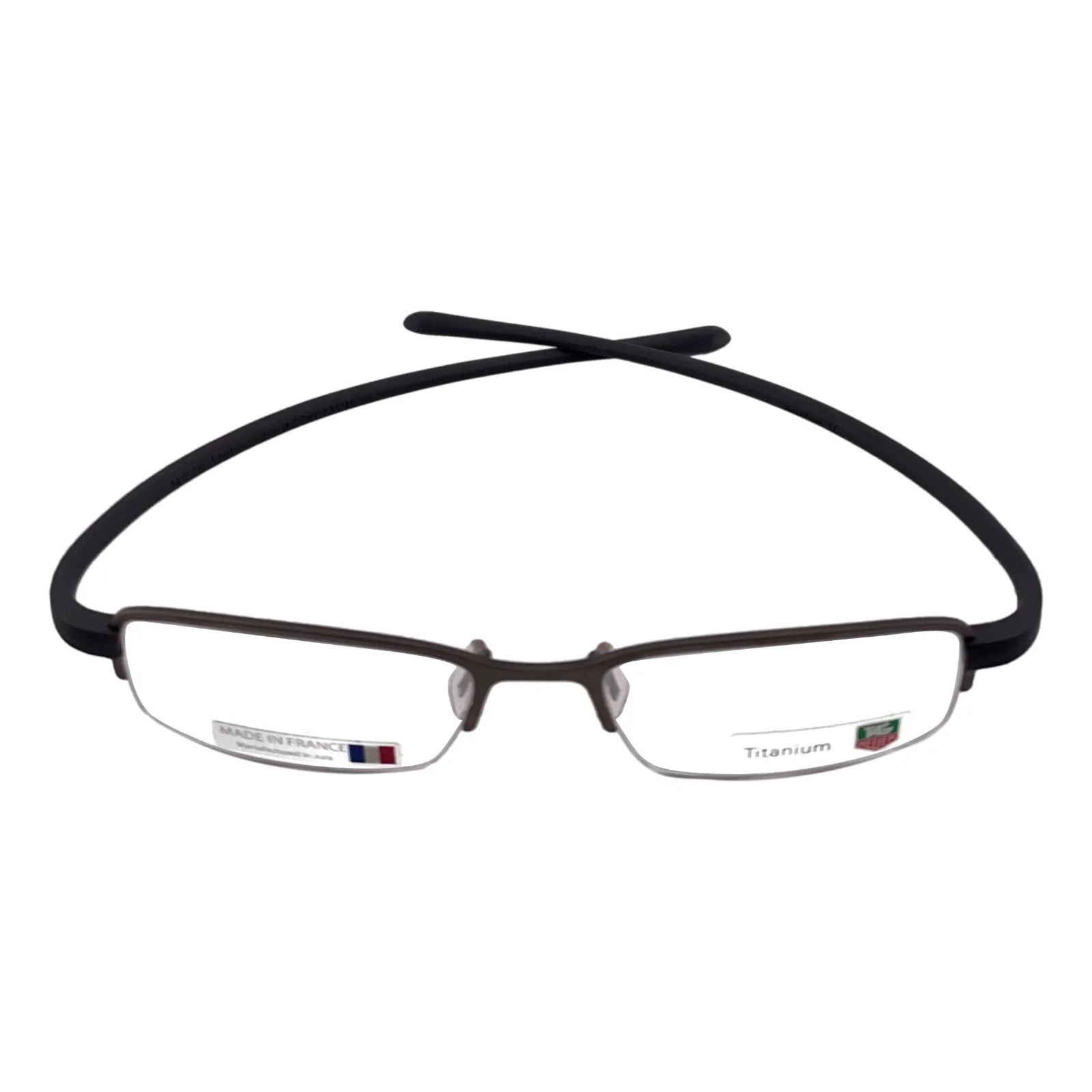 TAG Heuer Grey Reflex Half Rim Eyeglasses Frames 50mm 17mm 140mm -TH 3201 002 3