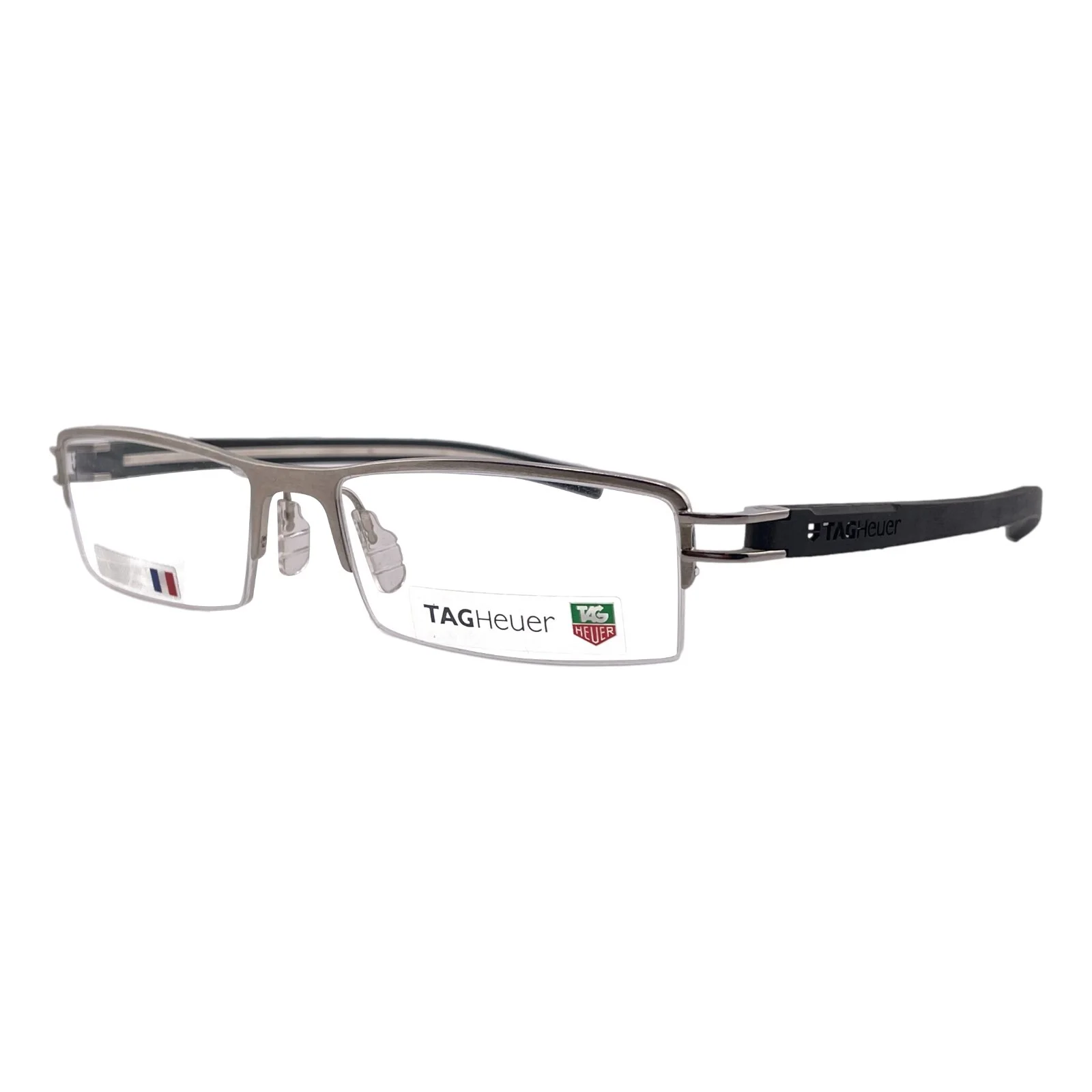 TAG Heuer Silver Half Rim Socket Eyeglasses Frames 56mm 18mm 145mm -TH 7623 003