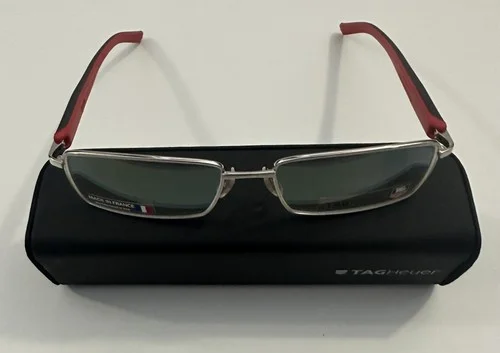 TAG HEVER 8005012 TRENDS SILVER BLACK RED EYE GLASS FRAME TH8005