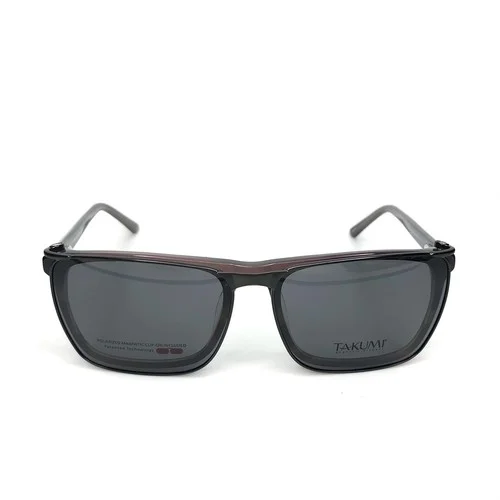 Takumi Eyeglasses Frames TK1068 15 w/ Magnetic Clip Sunglasses Brown 53-18-140 2