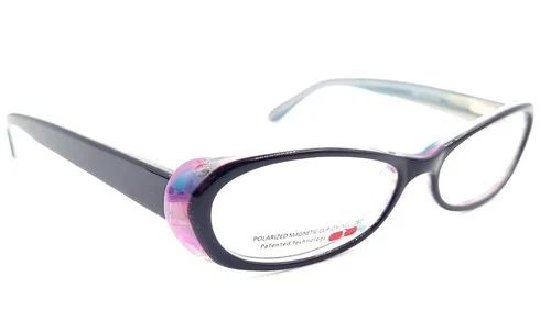 Takumi T9886 Dark Lilac Eyeglass Frames w/ Magnetic Clip On Sunglasses B0029 3