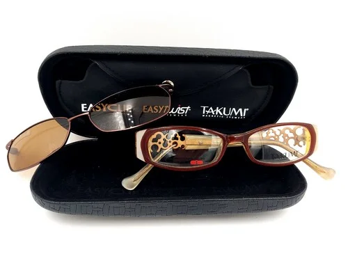 Takumi T9896 Copper Color Eyeglass Frames w/ Magnetic Clip On Sunglasses B0028 2