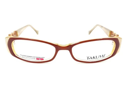 Takumi T9896 Copper Color Eyeglass Frames w/ Magnetic Clip On Sunglasses B0028 3