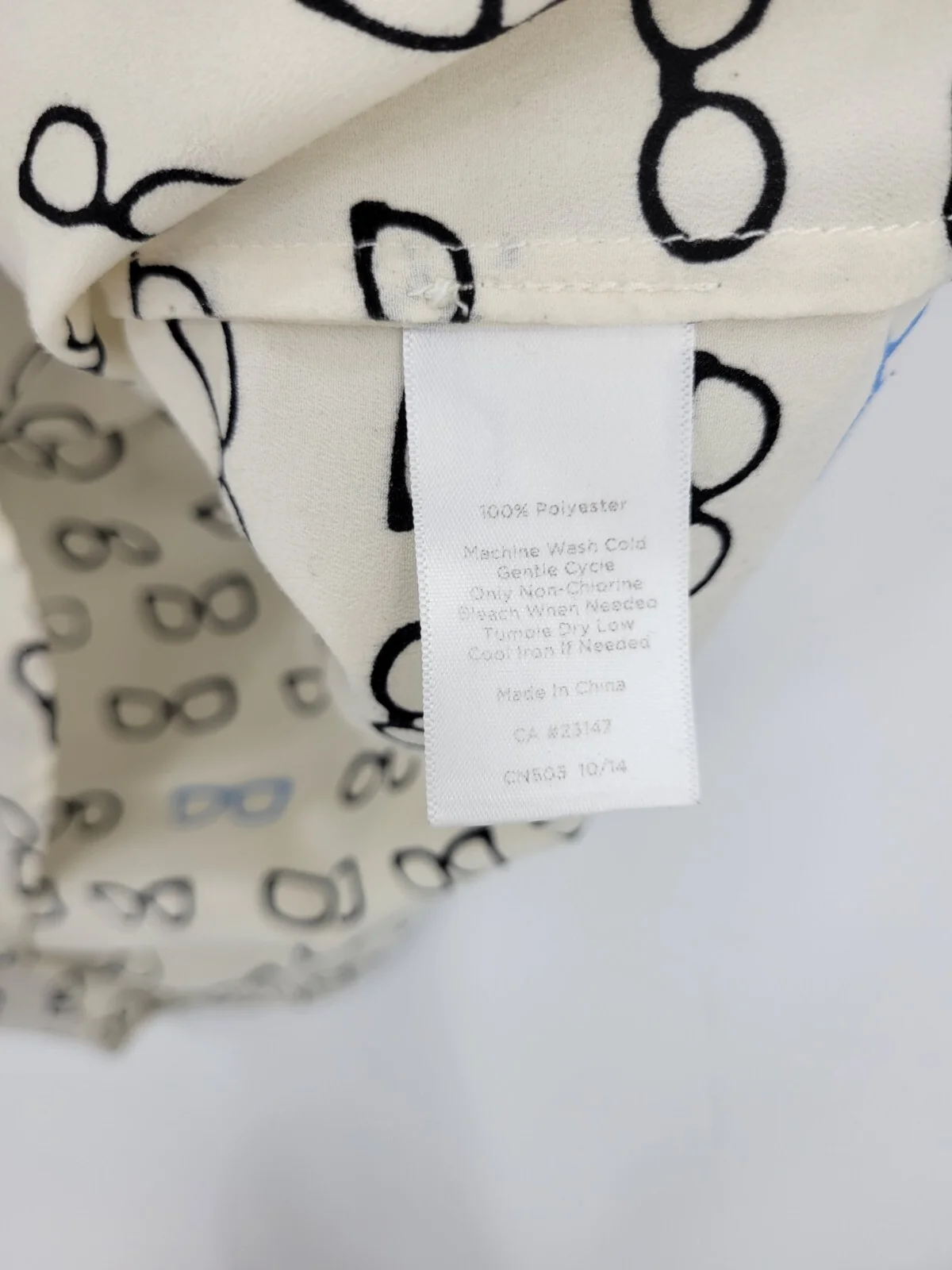 Talbots Nantucket Shirt Womens Large Petite Eyeglass Print Sleeveless Button Up 4