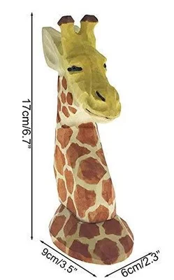 TANG SONG Creative Wood Hand Carved Eyeglass Holder Handmade Nose Giraffe Stand 3