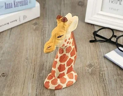 TANG SONG Creative Wood Hand Carved Eyeglass Holder Handmade Nose Giraffe Stand 4