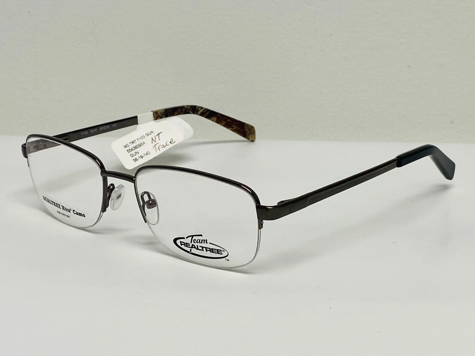 Team Realtree MC TRT T103 Gunmetal Eyeglass Frames Half Rim 56-19-140 Xtra Camo