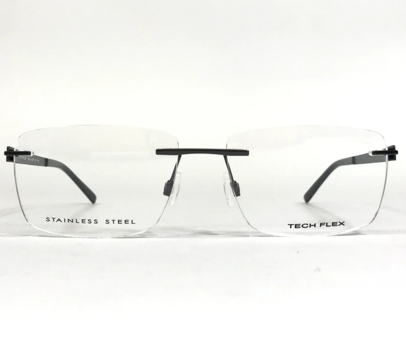 Tech Flex Eyeglasses Frames 30146S SP08 Gray Blue Rectangular Rimless 56-16-145