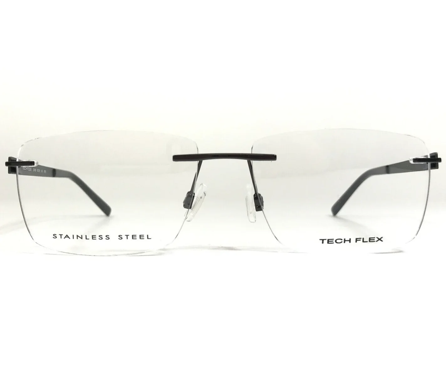 Tech Flex Eyeglasses Frames 30146S SP08 Gunmetal Gray Blue Rimless 56-16-145