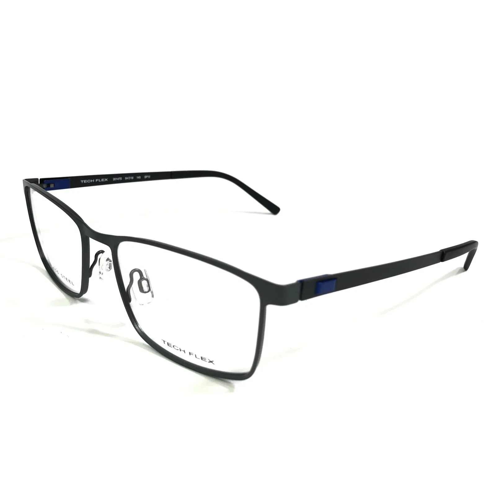 Tech Flex Eyeglasses Frames 30147S SP10 Grey Rectangular Full Rim 54-18-145 4
