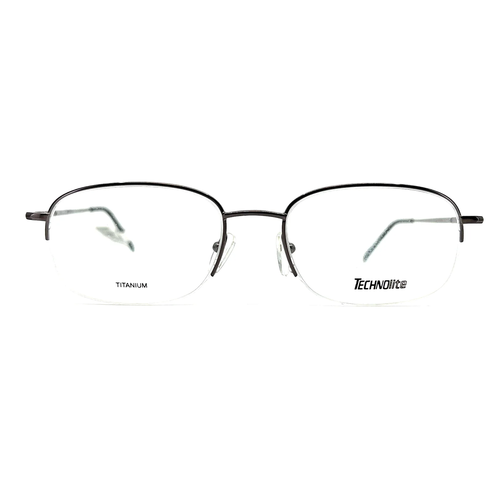 Technolite Eyeglasses Frames TL 518 GM Gunmetal Grey Round Half Rim 54-19-145