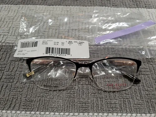 Ted Baker B249 Eyeglass Frames Black Rose Gold 52 17 135 New