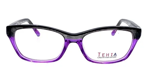 Tehia Made In France Custom Acetate Eyeglasses Purple Grid Spring Hinge HTF New