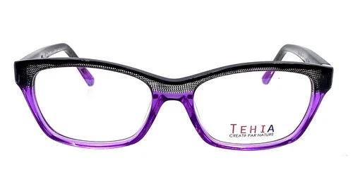 Tehia Made In France Custom Acetate Eyeglasses Purple Grid Spring Hinge HTF New 2
