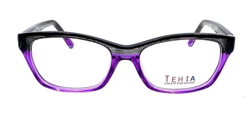 Tehia Made In France Custom Acetate Eyeglasses Purple Grid Spring Hinge HTF New 3