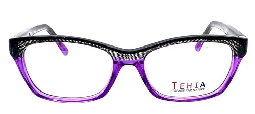 Tehia Made In France Custom Acetate Eyeglasses Purple Grid Spring Hinge HTF New 4