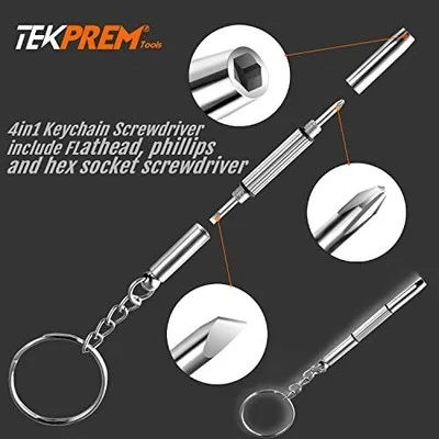 TEKPREM Magnetic Eyeglass Repair Tool Kit Eye Glasses Repairing Screwdriver Set 2