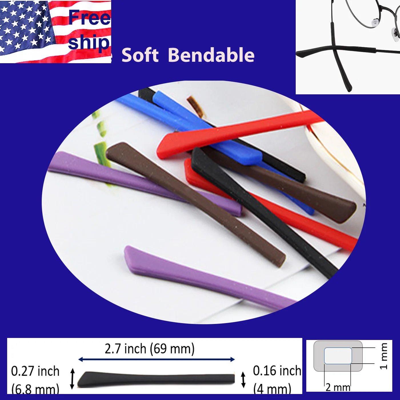 Temple TipsmRectangle Eyeglasses Sunglasses spectacles Glasses Repairs