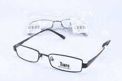 Tempo CTM9012 (BOGO) Black Rectangle Unisex Full Rim 48-17-135 Eyeglasses Frames